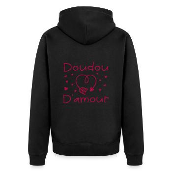 doudou d amour - Veste à capuche bio Premium Unisexe - noir - Dos - Nico (187cm)
