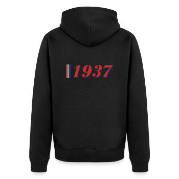 Année 1937 - Veste à capuche bio Premium Unisexe - noir - Dos - Nico (187cm)