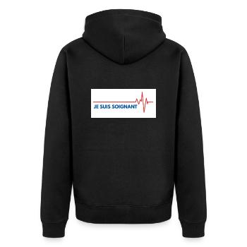 Je suis soignant - Veste à capuche bio Premium Unisexe - noir - Dos - Nico (187cm)