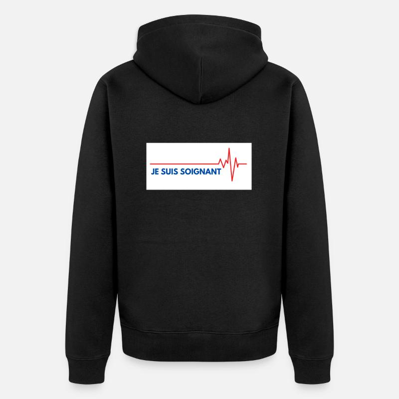 Je suis soignant - Veste à capuche bio Premium Unisexe - noir