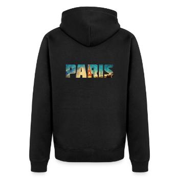 Frankreich Paris Franzose Französisch - Unisex Premium Bio Zip Hoodie - Schwarz - Hinten - Nico (187cm)