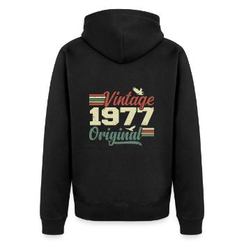 Vintage 1977 Cadeau Anniversaire 1977 Retro - Veste à capuche bio Premium Unisexe - noir - Dos - Nico (187cm)