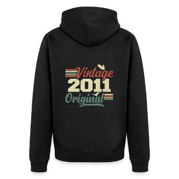 Vintage 2011 Cadeau Anniversaire 2011 Retro - Veste à capuche bio Premium Unisexe - noir - Dos - Nico (187cm)