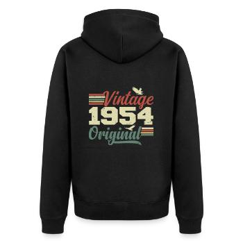 Vintage 1954 Cadeau Anniversaire 1954 Retro - Veste à capuche bio Premium Unisexe - noir - Dos - Nico (187cm)