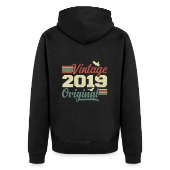 Vintage 2019 Cadeau Anniversaire 2019 Retro - Veste à capuche bio Premium Unisexe - noir - Dos - Nico (187cm)