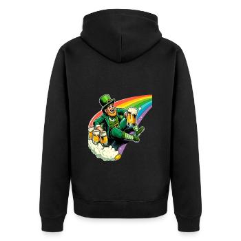 Leprechaun (Leprechaun irlandais) sur Rainbow - Veste à capuche bio Premium Unisexe - noir - Dos - Nico (187cm)