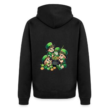 Happy Leprechaun (Irish Leprechaun) Bébés - Veste à capuche bio Premium Unisexe - noir - Dos - Nico (187cm)