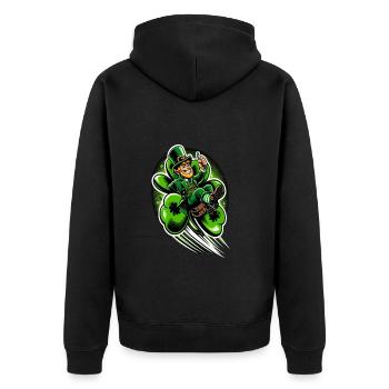 Leprechaun volant (Leprechaun irlandais) - Veste à capuche bio Premium Unisexe - noir - Dos - Nico (187cm)