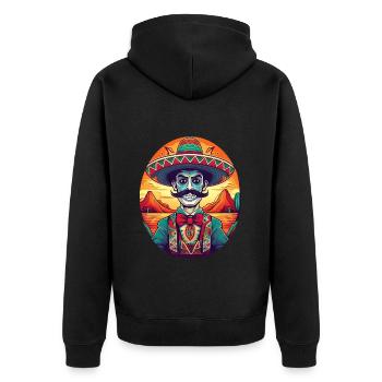 5 de Mayo Party Drinko de Mayo Sugar Skull Sombr - Unisex Premium Organic Zip Hoodie - black - Back - Nico (187cm)