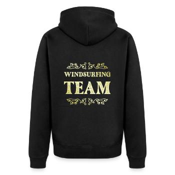 Windsurfing Team - Unisex Premium Bio Zip Hoodie - Schwarz - Hinten - Nico (187cm)