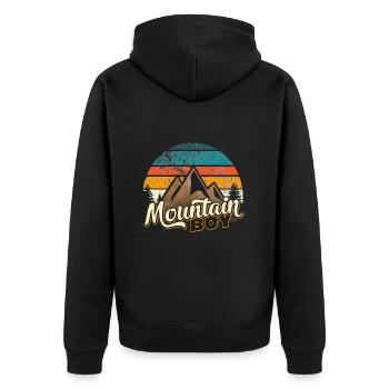 Mountain Boy Partnerlook Shirt Montagnes Hommes Retro - Veste à capuche bio Premium Unisexe - noir - Dos - Nico (187cm)