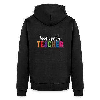 Kindergärtner - Unisex Premium Bio Zip Hoodie - Schwarz - Hinten - Nico (187cm)