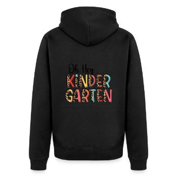 Imprimé léopard - Oh Hey KINDERGARTEN - Veste à capuche bio Premium Unisexe - noir - Dos - Nico (187cm)