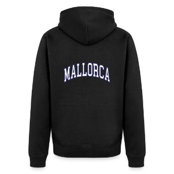 Majorca - Unisex Premium Organic Zip Hoodie - black - Back - Nico (187cm)