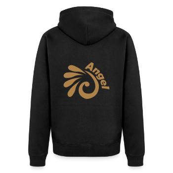 Angel - Unisex Premium Bio Zip Hoodie - Schwarz - Hinten - Nico (187cm)