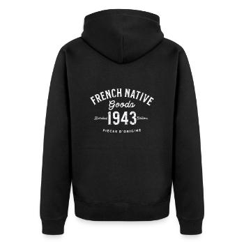 French native Goods 1943 coul - Veste à capuche bio Premium Unisexe - noir - Dos - Nico (187cm)