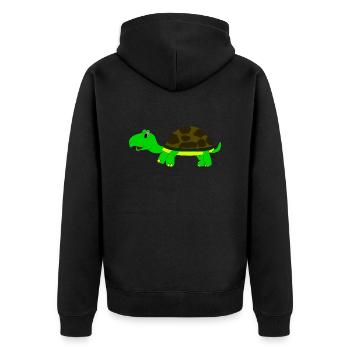 schildkröte - Unisex Premium Bio Zip Hoodie - Schwarz - Hinten - Nico (187cm)