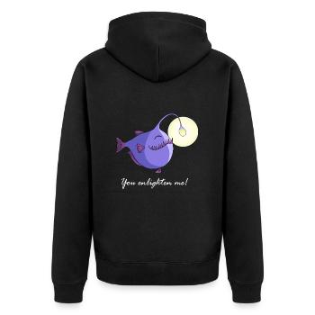 Frogfish - Unisex Premium Organic Zip Hoodie - black - Back - Nico (187cm)