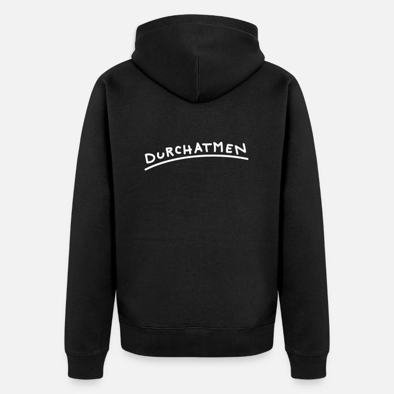 atmen - Unisex Premium Bio Zip Hoodie - Schwarz