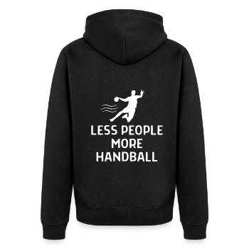 Un joueur de handball de handball dit cadeau - Veste à capuche bio Premium Unisexe - noir - Dos - Nico (187cm)