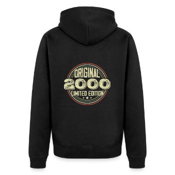 2000 birthday parties, a legendary vintage - Unisex Premium Organic Zip Hoodie - black - Back - Nico (187cm)