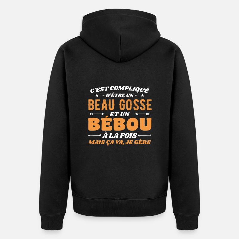 Compliqué Beau Gosse et Bébou - Veste à capuche bio Premium Unisexe - noir