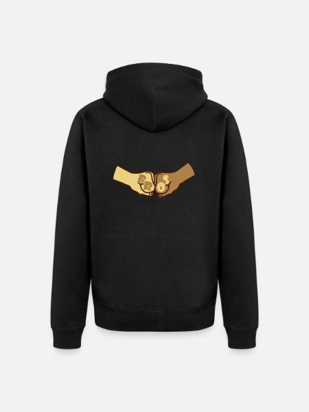 Team Fäuste Bros - Unisex Premium Bio Zip Hoodie - Schwarz