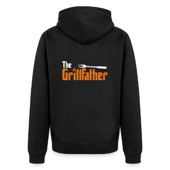 The Grill Father. The Grillfather - Unisex Premium Organic Zip Hoodie - black - Back - Nico (187cm)