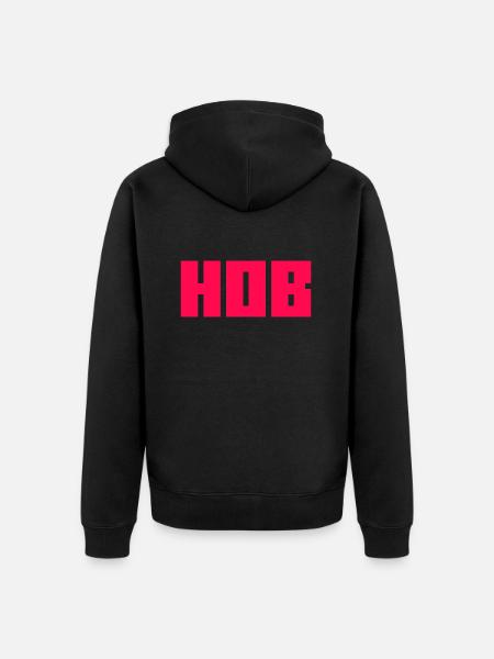 KOGEPLADE / KÆRLIGHED - Premium økologisk unisex-hættejakke - sort