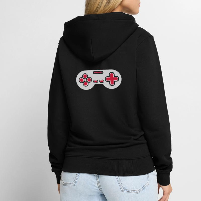 Design Retro Gamer Controller Unisex Premium Bio Zip Hoodie