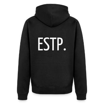 ESTP. - Unisex Premium Bio Zip Hoodie - Schwarz - Hinten - Nico (187cm)