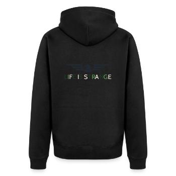 LIFE IS STRANGE PRINT - Unisex Premium Bio Zip Hoodie - Schwarz - Hinten - Nico (187cm)