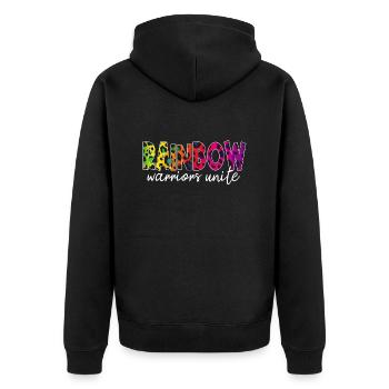 Rainbow - Unisex Premium Organic Zip Hoodie - black - Back - Nico (187cm)