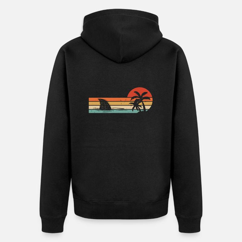 Requin requin - Shark - Veste à capuche bio Premium Unisexe - noir