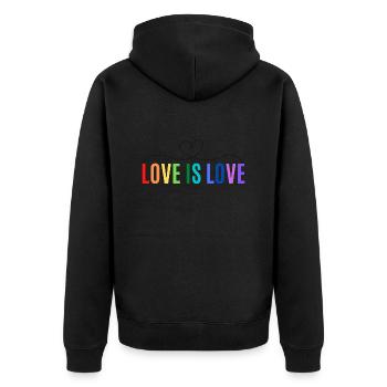 L’AMOUR EST L’AMOUR - Veste à capuche bio Premium Unisexe - noir - Dos - Nico (187cm)