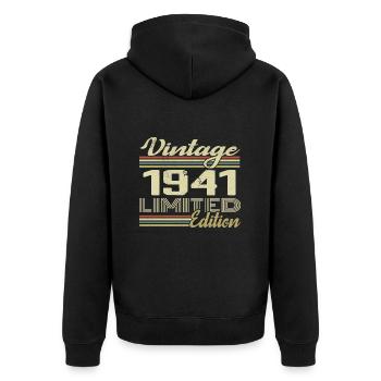 Anniversaire 83 Ans Millésime 1941 Cadeau 1941 - Veste à capuche bio Premium Unisexe - noir - Dos - Nico (187cm)