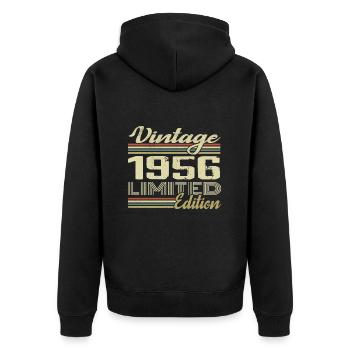 Anniversaire 68 Ans Millésime 1956 Cadeau 1956 - Veste à capuche bio Premium Unisexe - noir - Dos - Nico (187cm)