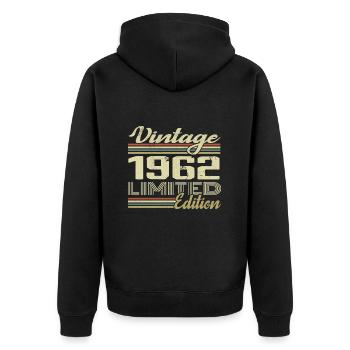 Anniversaire 62 Ans Millésime 1962 Cadeau 1962 - Veste à capuche bio Premium Unisexe - noir - Dos - Nico (187cm)
