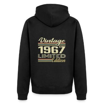 Anniversaire 57 Ans Millésime 1967 Cadeau 1967 - Veste à capuche bio Premium Unisexe - noir - Dos - Nico (187cm)