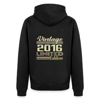 Anniversaire 8 Ans Millésime 2016 Cadeau 2016 - Veste à capuche bio Premium Unisexe - noir - Dos - Nico (187cm)