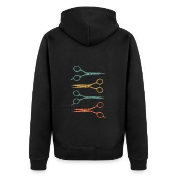 Ciseaux de coiffure colorés - Veste à capuche bio Premium Unisexe - noir - Dos - Nico (187cm)