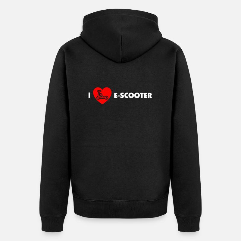 E-Scooter E-Roller Scooter - Unisex Premium Bio Zip Hoodie - Schwarz