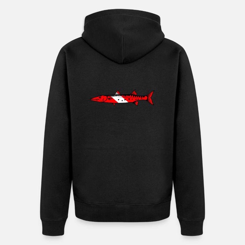 Barrakuda von Scuba.Style - Unisex Premium Bio Zip Hoodie - Schwarz