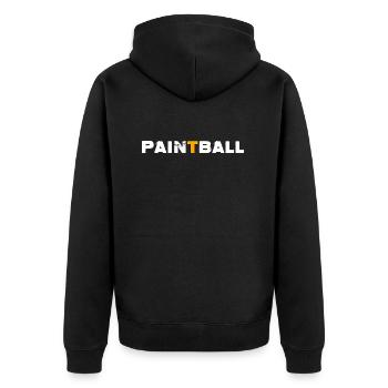 Paintball Gotcha Paintballspieler - Unisex Premium Bio Zip Hoodie - Schwarz - Hinten - Nico (187cm)