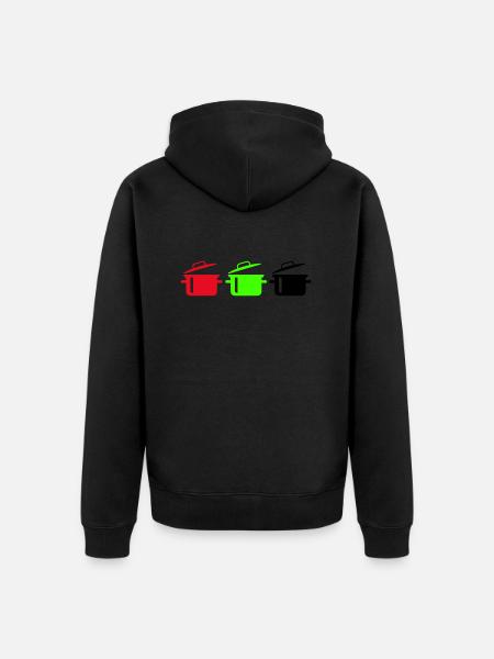 pots - Unisex Premium Organic Zip Hoodie - black