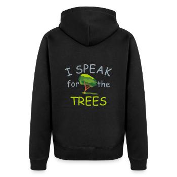 Je parle au nom des arbres - Veste à capuche bio Premium Unisexe - noir - Dos - Nico (187cm)