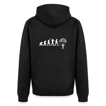 Evolution Parachute - Unisex Premium Organic Zip Hoodie - black - Back - Nico (187cm)