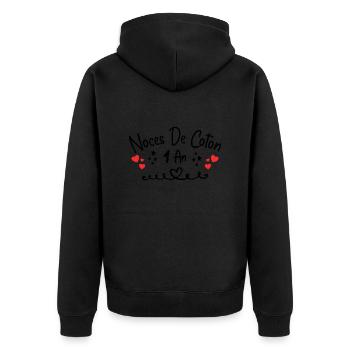 noces de coton - Veste à capuche bio Premium Unisexe - noir - Dos - Nico (187cm)