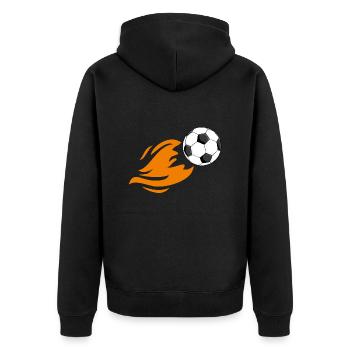Balle de football enflammée - Veste à capuche bio Premium Unisexe - noir - Dos - Nico (187cm)