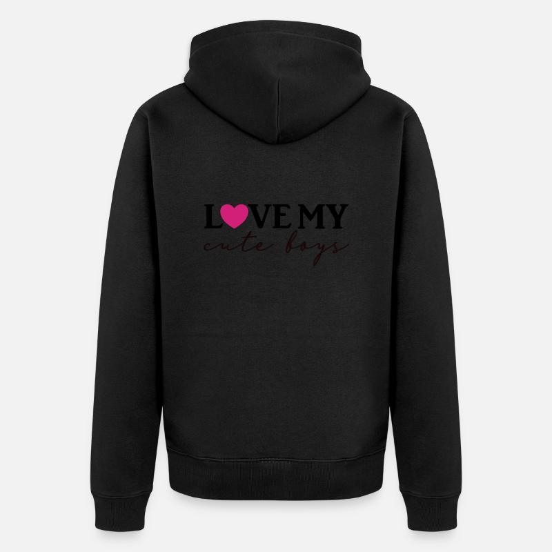 J’adore mes jolis garçons - Veste à capuche bio Premium Unisexe - noir